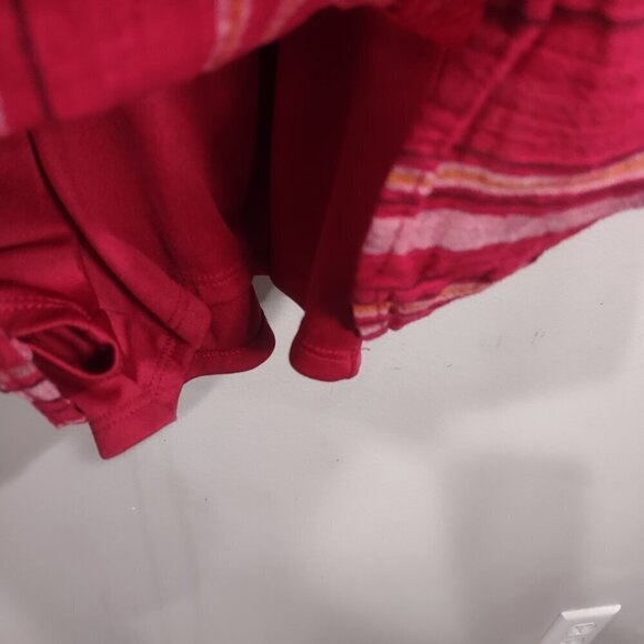 Francesca's Harper Pink/Red Romper Front Tie Shorts Size Small - Picture 8 of 9